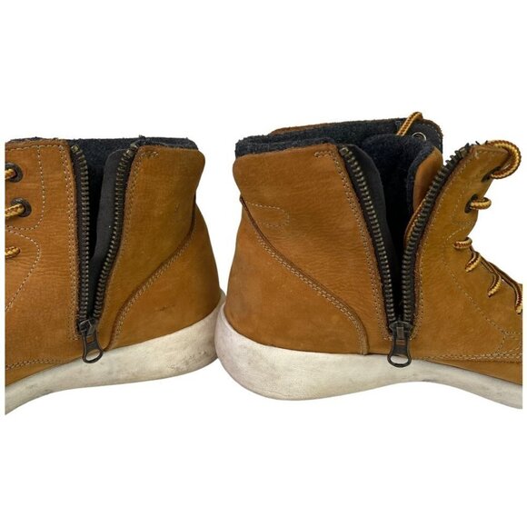 GBX Atomik Mens Ankle Boots Size 10 Lace Up Side Zip Tan Leather $90 MSRP - Picture 6 of 12